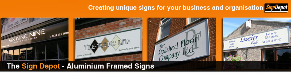 signs - aluminium framed signs