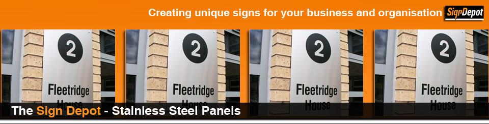 signs - stainless steel panels